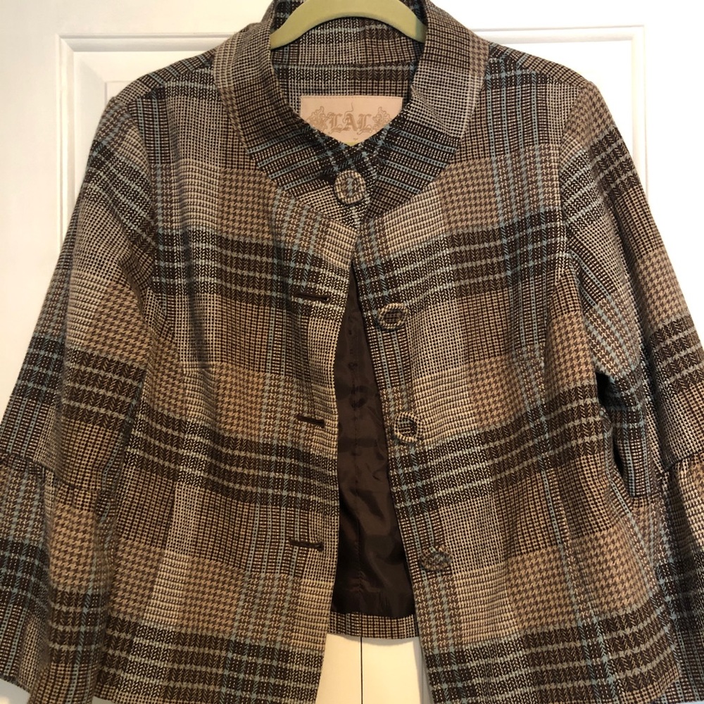 Nordstrom Brown Plaid Blazer